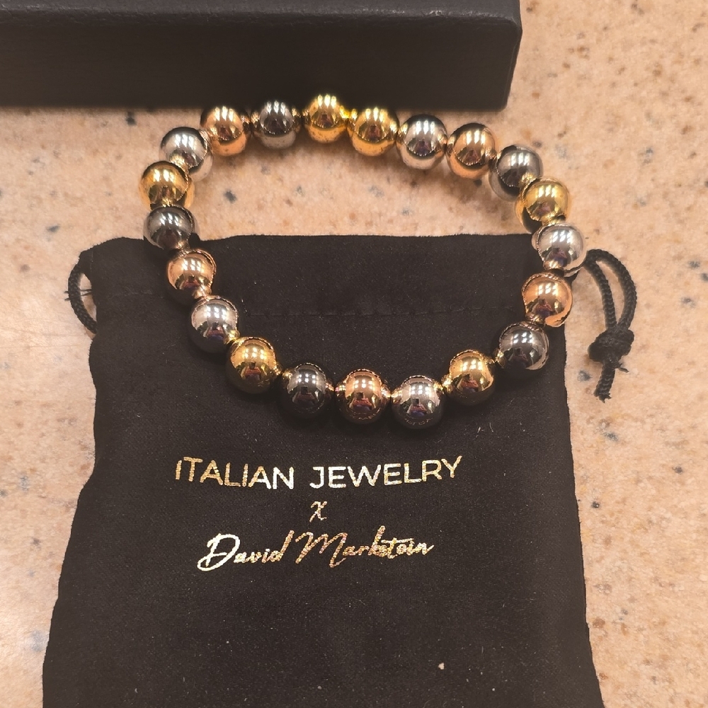 Gold and Silver Beaded Bracelet New